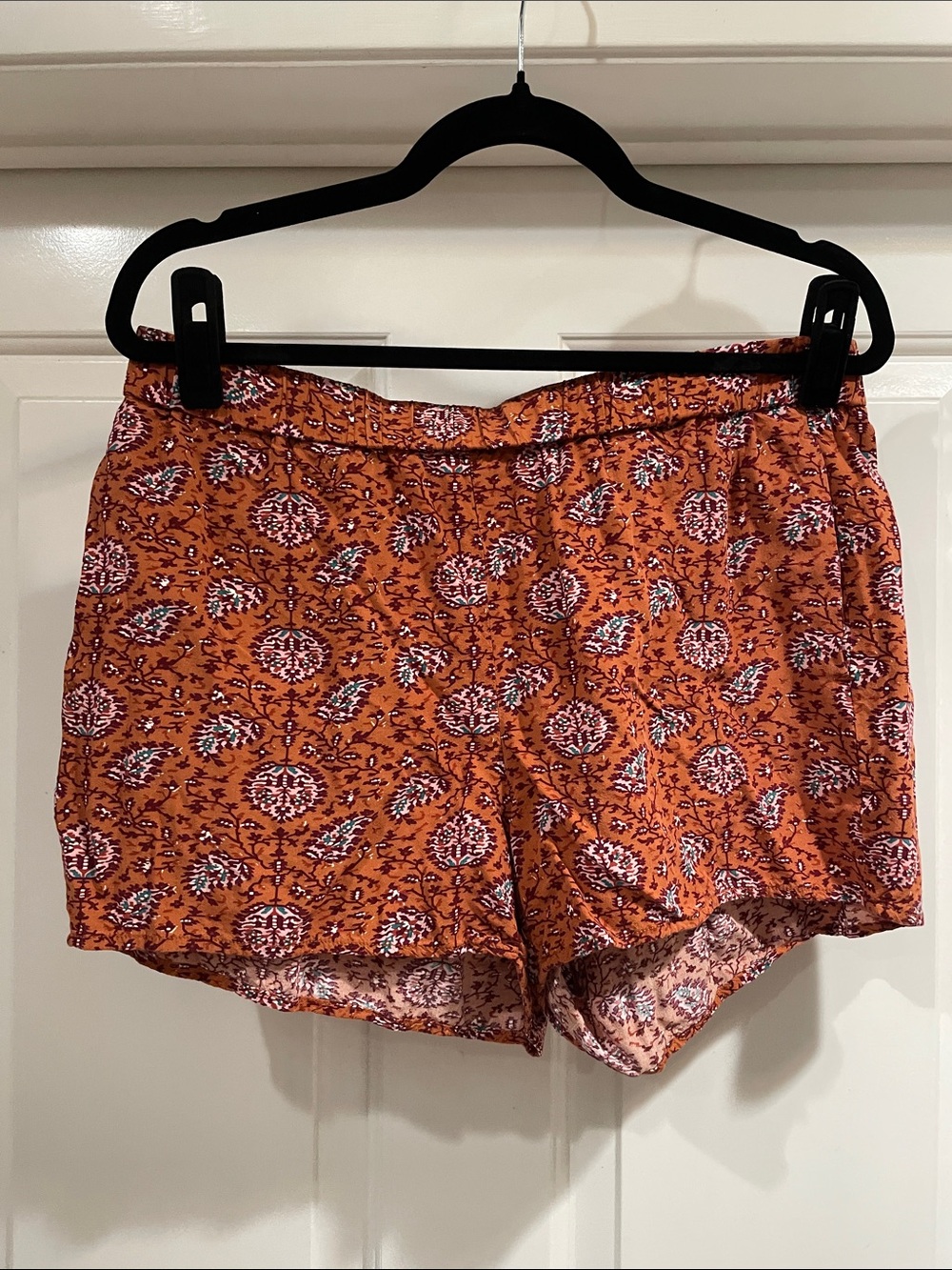 Madewell Orange Floral Relaxed Shorts
